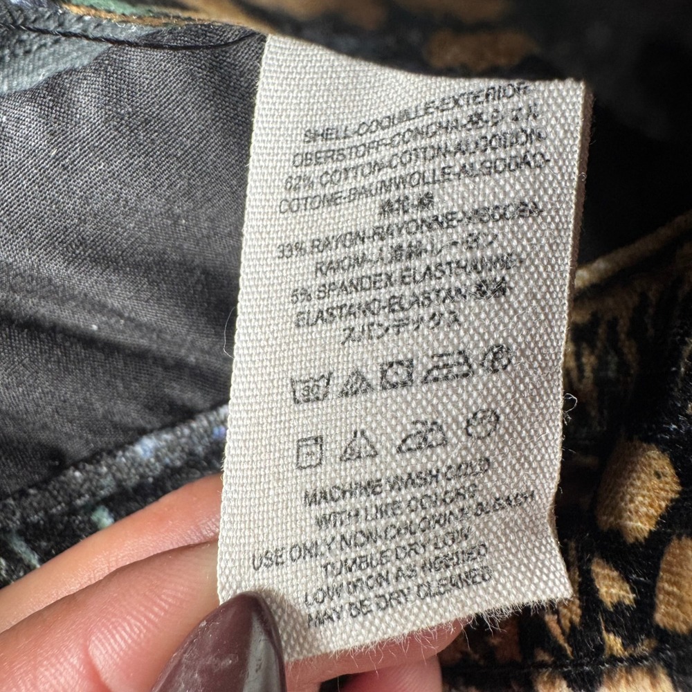 Free People Lennon Retro‎ Velvet Skinny Pants Floral Embroidered Boho Size 8 - Picture 10 of 10